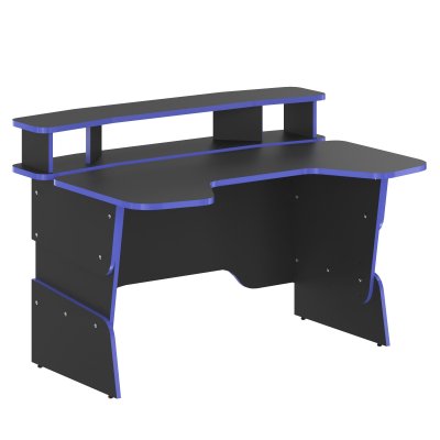 Стол компьютерный игровой STG 1390 Антрацит/Дельфт (Синий)  1360х1000х856/920/984 SKILLL