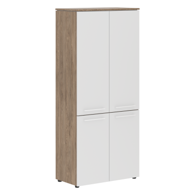 Шкаф с глухими средними и малыми дверьми MHC 85.3 Белый/Кария Пальмира 854х423х1956 MORRIS TREND