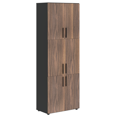 Шкаф высокий широкий VRHCS 80.8 Американский орех/Яшма черный 800х430х2253 VELION VENEER