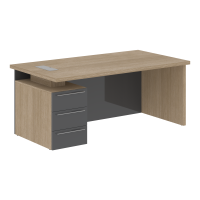 Стол письменный СП-064-25-04(L) Дуб Натуральный/Серый глянец 1800х900х750 KANON