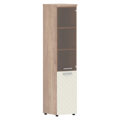 Шкаф колонка комбинированая с топом TLHC 42.2(R) Латте/Дуб Каньон Z 432х450х1968 TORR LUX