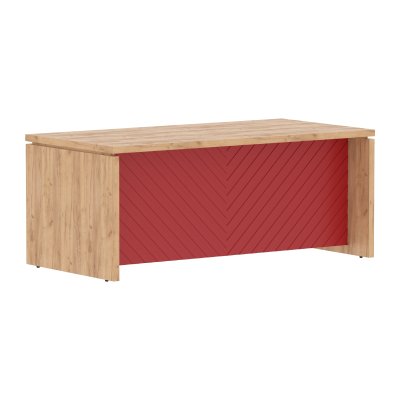 Стол руководителя TLST 189H Дуб Бофорд Z/Красный 1800х900х750 TORR LUX