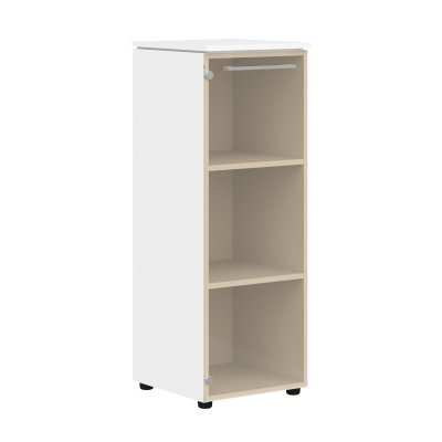 Шкаф колонка со стеклянной дверью MMC 42.2 Белый 429х423х1188 MORRIS