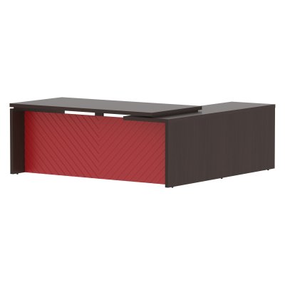 Стол руководителя TLCT 2020(L) Венге Магия Z/Красный 2000х2000х750 TORR LUX