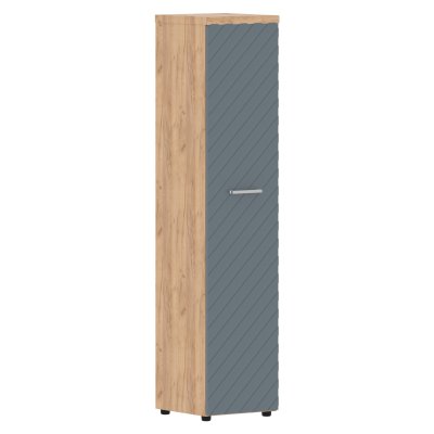 Шкаф колонка с глухой дверью и топом TLHC 42.1(L) Серо-голубой/Дуб Бофорд Z 432х450х1968 TORR LUX