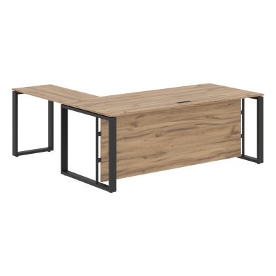 Стол руководителя ECT 2019H Дуб Денвер светлый/Антрацит 2000х1900х750 ENIO