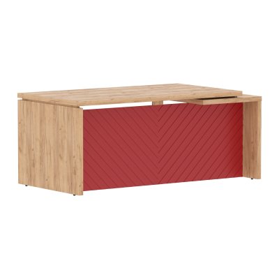 Стол руководителя TLCT 189(L) Дуб Бофорд Z/Красный 1800х900х750 TORR LUX