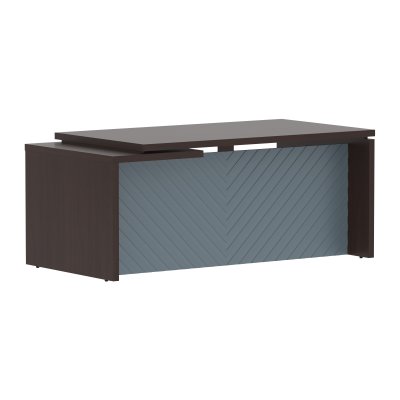 Стол руководителя TLCT 189(R) Венге Магия Z/Серо-голубой 1800х900х750 TORR LUX