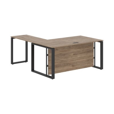 Стол руководителя угловой ECT 1619H Кария Пальмира/Антрацит 1600х1900х750 ENIO