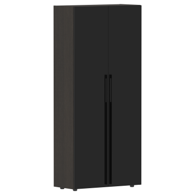 Шкаф высокий глухой СП-064-25-14 Черный глянец/Дуб Мореный 900х450х2010 KANON