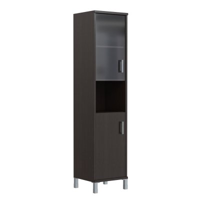 Шкаф-колонка высокая с малой стеклянной дверью и глухой B 431.10(L)  Венге Магия 475х450х2054 BORN