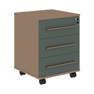 Тумба мобильная с ручками VMC-3D.A.1 Нефрит/Бронза/Кобра 465х450х605 VELION-R