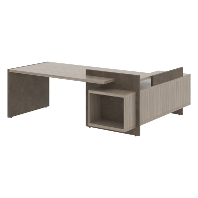 Стол СФ-531201 Дрифтвуд/Бетон чикаго темно-серый 2200х1996х840 WOOD&STONE