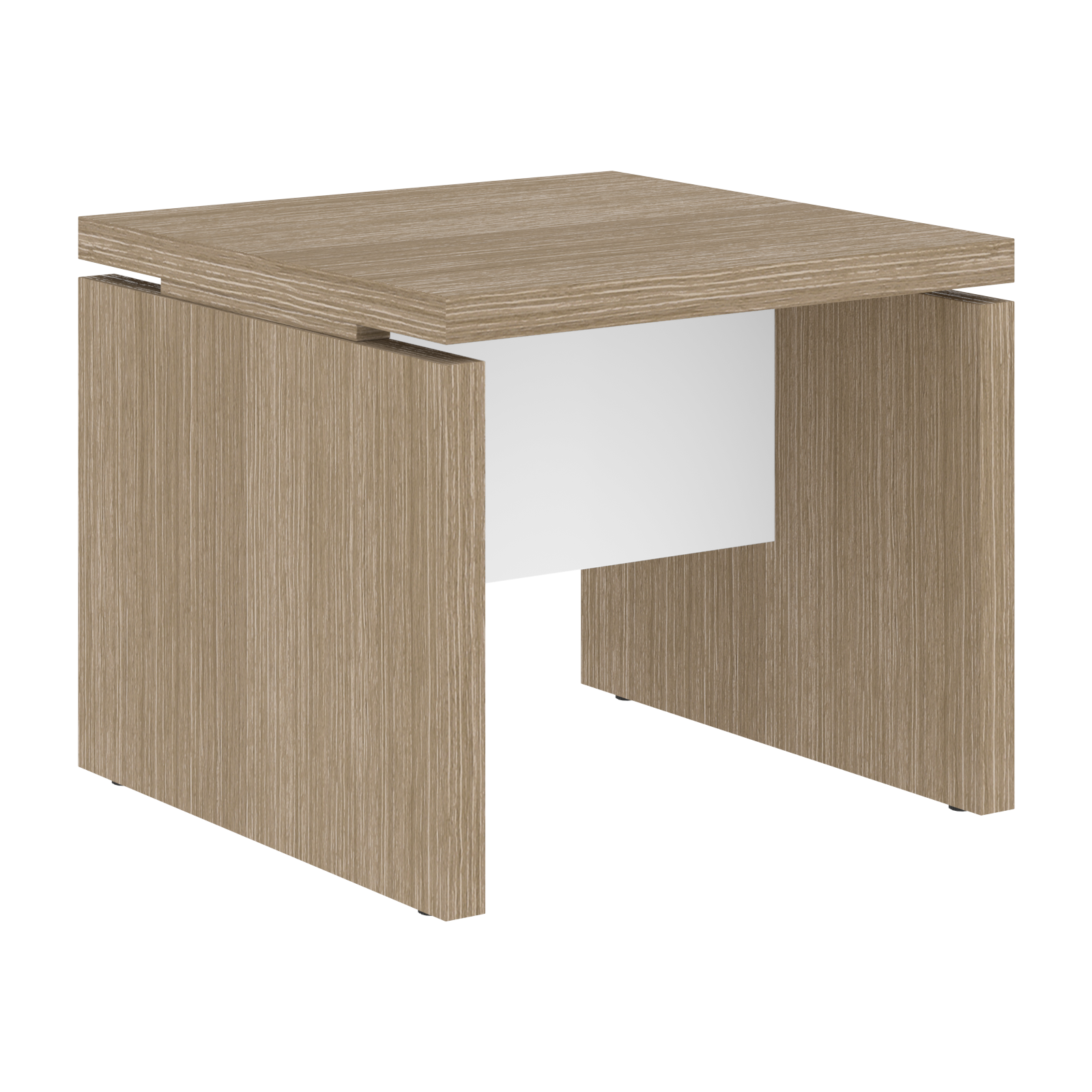 Стол журнальный СП-064-25-11 Дуб Натуральный/Белый глянец 600х600х500 KANON