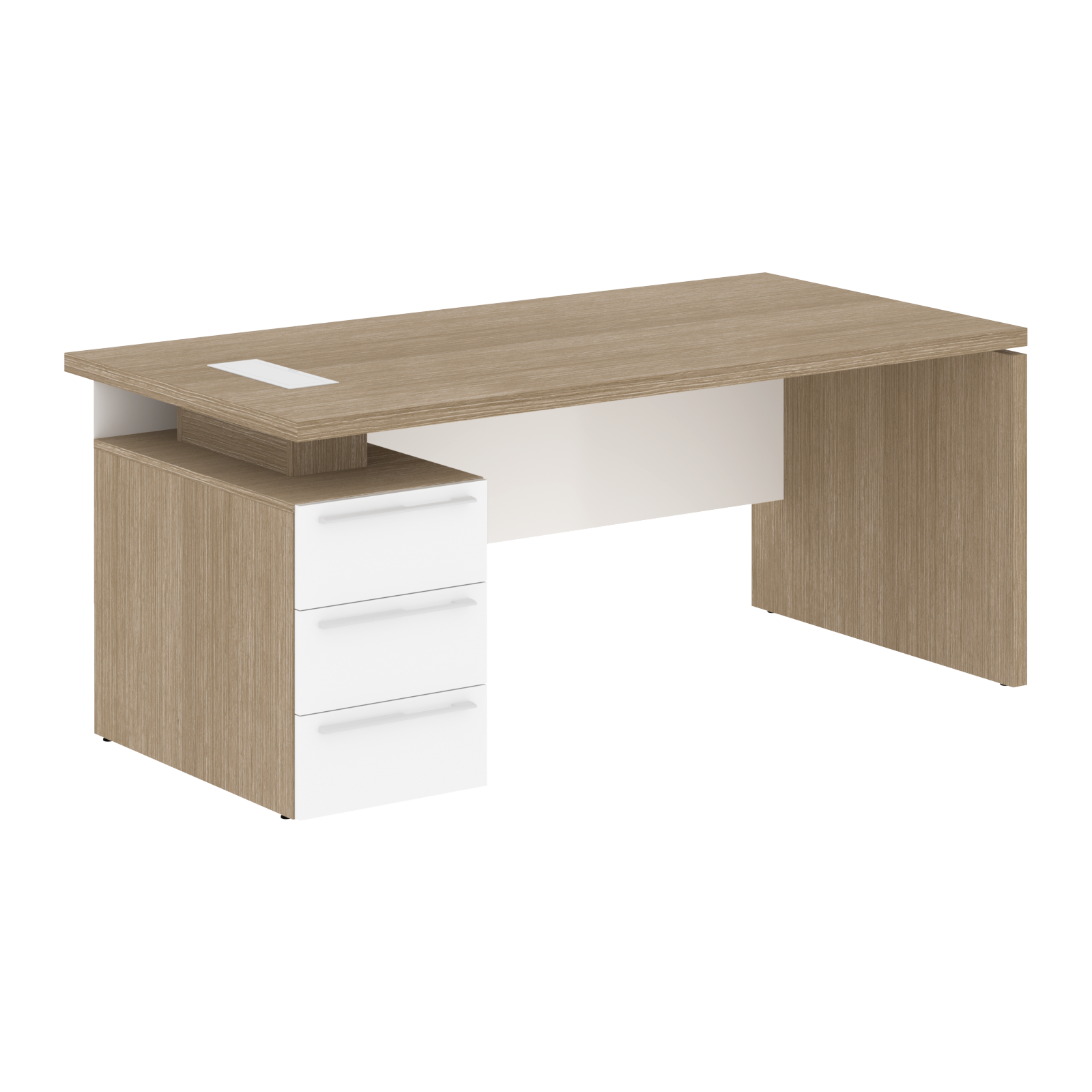 Стол письменный СП-064-25-04(L) Дуб Натуральный/Белый глянец 1800х900х750 KANON