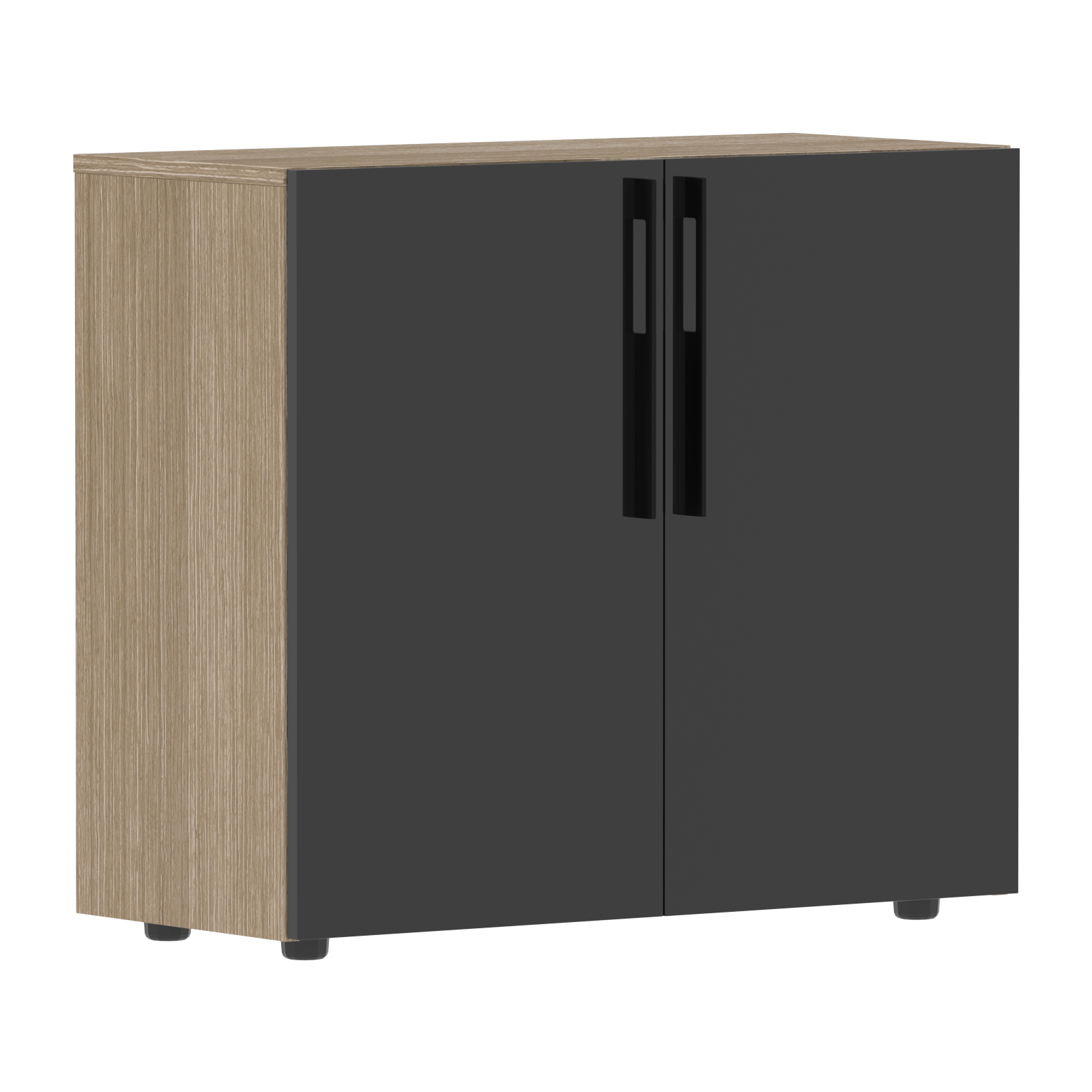 Шкаф СП-064-25-18 Черный глянец/Дуб Натуральный 900х400х800 KANON