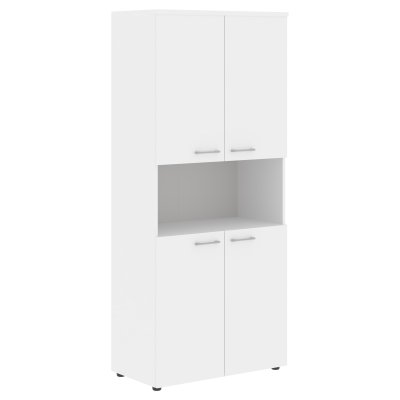 Шкаф с 2-мя комплектами глухих малых дверей и топом XHC 85.4 Белый 856х432х1955 XTEN
