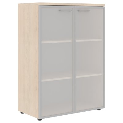 Шкаф со стеклянными дверьми в алюминевой рамке с топом XMC 85.7 Бук Тиара 856х432х1190 XTEN