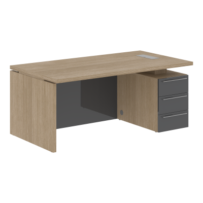 Стол письменный СП-064-25-04(R) Дуб Натуральный/Серый глянец 1800х900х750 KANON