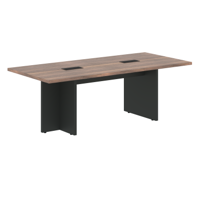 Стол для заседаний VRCT 2210 Американский орех/Яшма черный 2200х1000х750 VELION VENEER