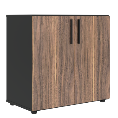 Шкаф низкий широкий VRLCS 80.1 Американский орех/Яшма черный 800х430х781 VELION VENEER