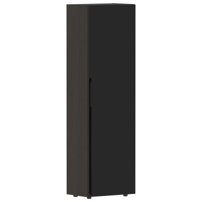 Гардероб узкий СП-064-25-12(R) Черный глянец/Дуб Мореный 600х450х2010 KANON