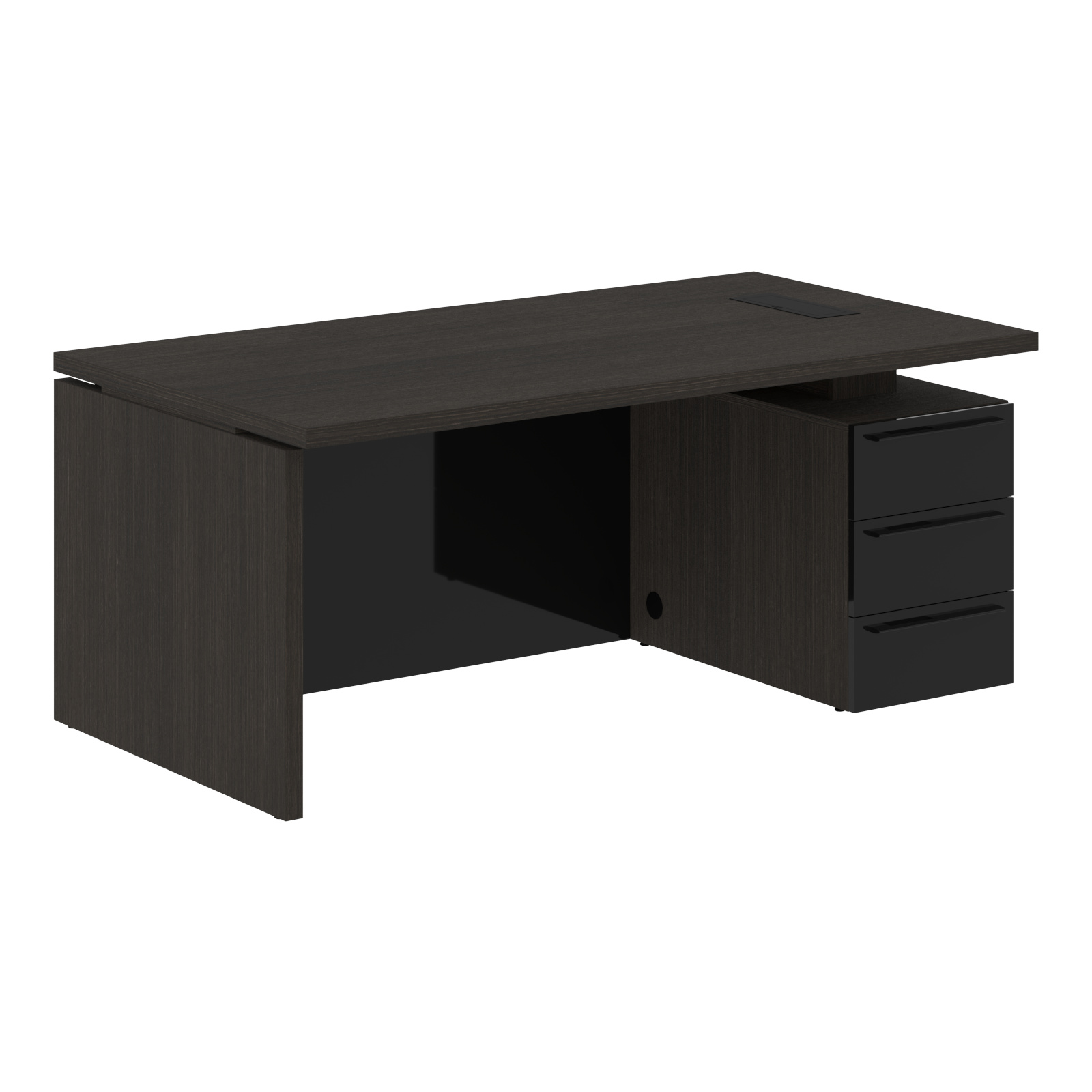 Стол письменный СП-064-25-25(R) Дуб Мореный/Черный глянец 1800х900х750 KANON