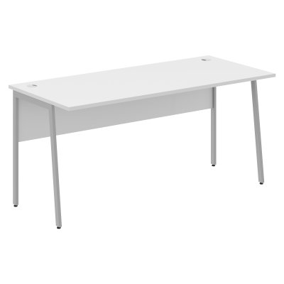 Стол прямой СП-4P Белый/Алюминий 1600х720х755 IMAGO PLUS