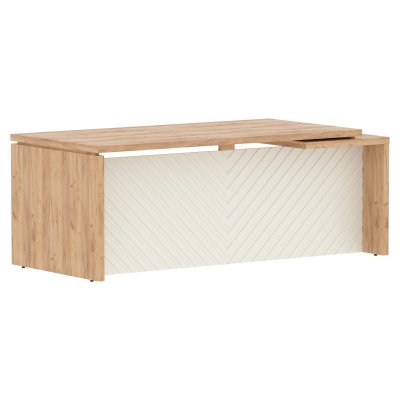 Стол руководителя TLCT 209(L) Дуб Бофорд Z/Латте 2000х900х750 TORR LUX