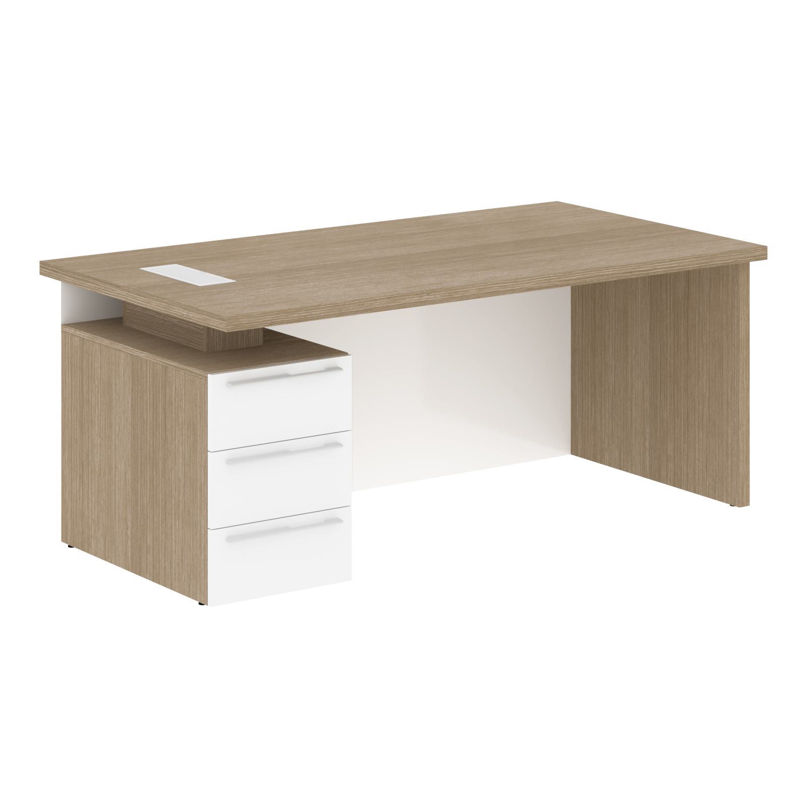 Стол письменный СП-064-25-25(L) Дуб Натуральный/Белый глянец 1800х900х750 KANON