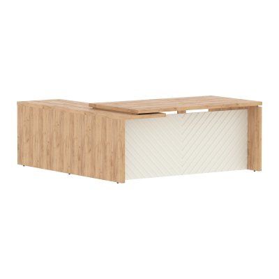 Стол руководителя TLCT 1820(R) Дуб Бофорд Z/Латте 1800х2000х750 TORR LUX
