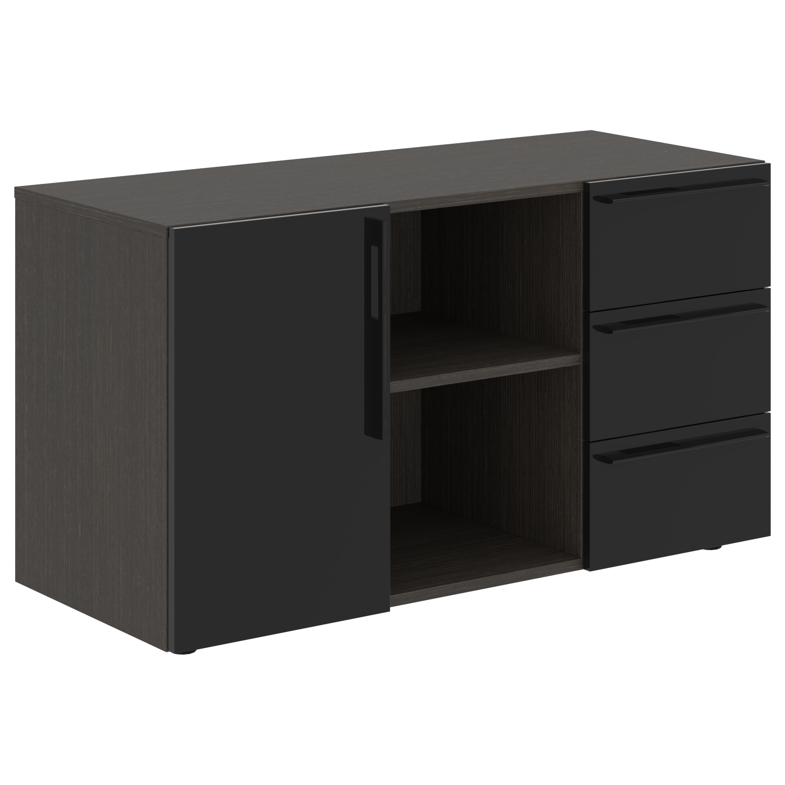 Тумба сервисная СП-064-25-07 Черный глянец/Дуб Мореный 1200х500х670 KANON