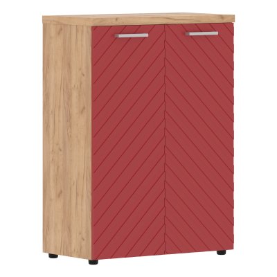 Шкаф с глухими средними дверьми и топом TLMC 85.1 Красный/Дуб Бофорд Z 856х450х1203 TORR LUX