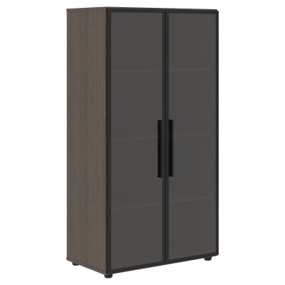 Шкаф со стеклянными дверьми VMCS 80.2 Дуб Сильвер 800х450х1517 VELION