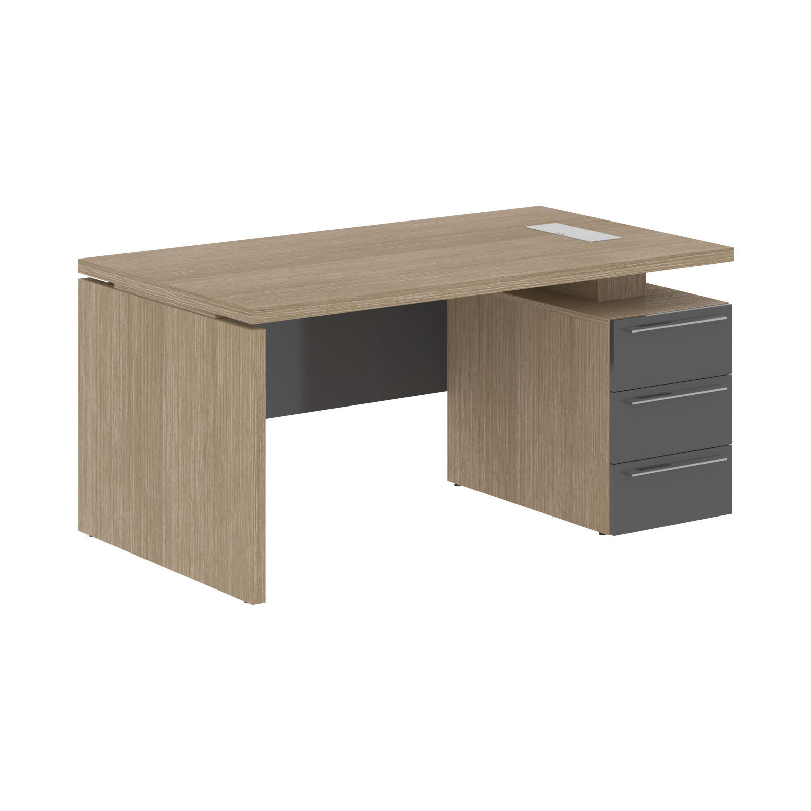 Стол письменный СП-064-25-06(R) Дуб Натуральный/Серый глянец 1600х900х750 KANON