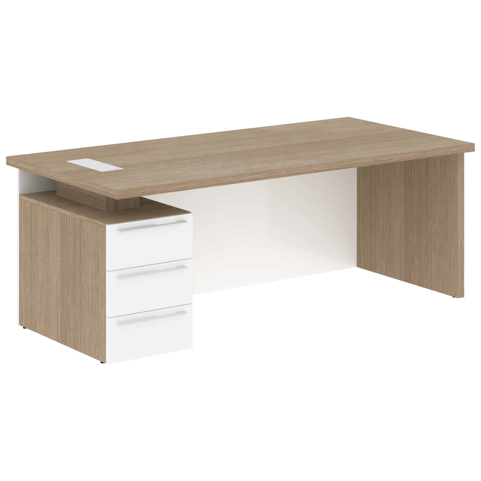 Стол письменный СП-064-25-23(L) Дуб Натуральный/Белый глянец 2000х900х750 KANON