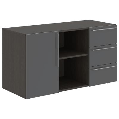 Тумба сервисная СП-064-25-07 Серый глянец/Дуб Мореный 1200х500х670 KANON