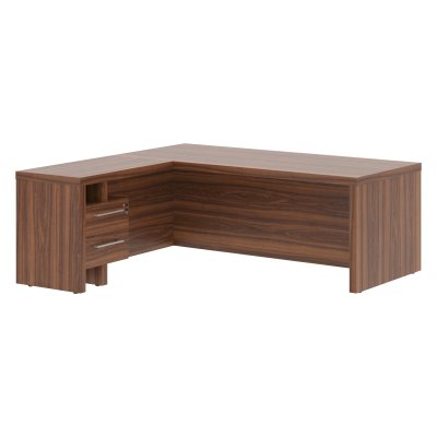 Стол руководителя с тумбой приставной ZCT 2019H.A(L) Орех Даллас 2000х1900х750 ZENN