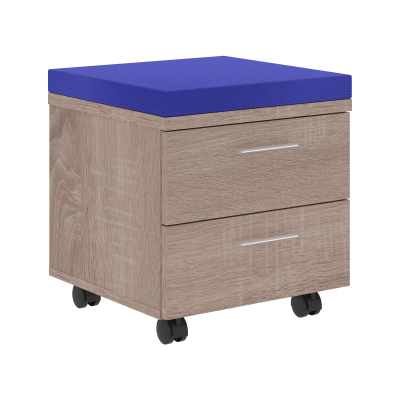 Тумба с подушкой XMC-2D.1A Дуб Сонома/Синий C-06 465х465х520 XTEN