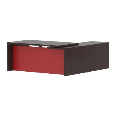 Стол руководителя TLCT 1820(L) Венге Магия Z/Красный 1800х2000х750 TORR LUX