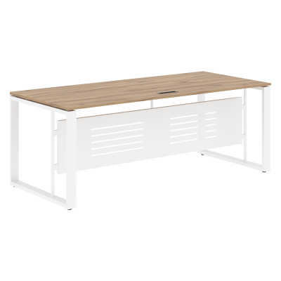 Стол руководителя EST 209M Дуб Денвер светлый/Белый 2000х900х750 ENIO