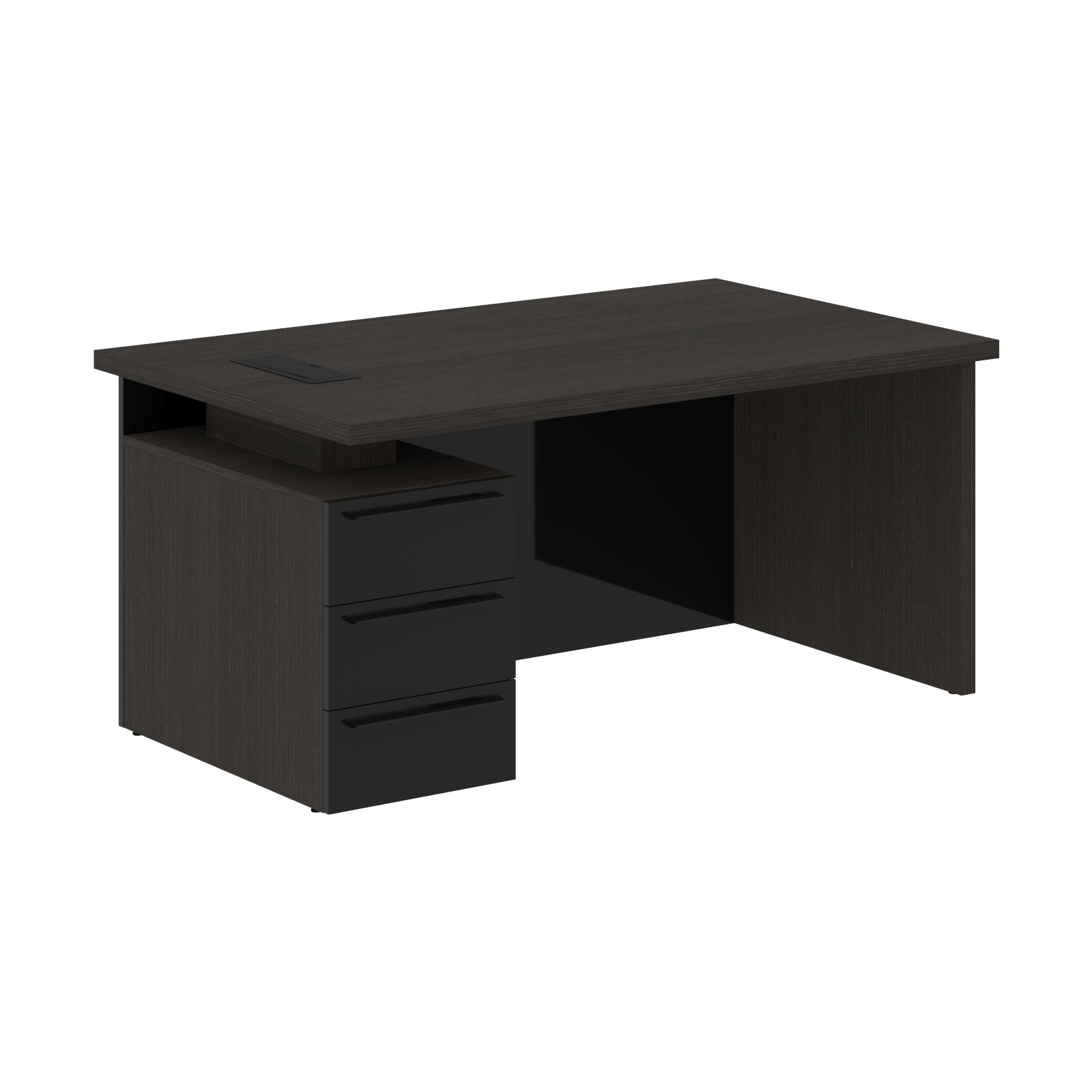 Стол письменный СП-064-25-24(L) Дуб Мореный/Черный глянец 1600х900х750 KANON