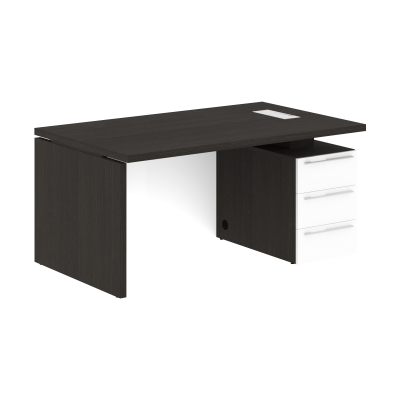 Стол письменный СП-064-25-24(R) Дуб Мореный/Белый глянец 1600х900х750 KANON