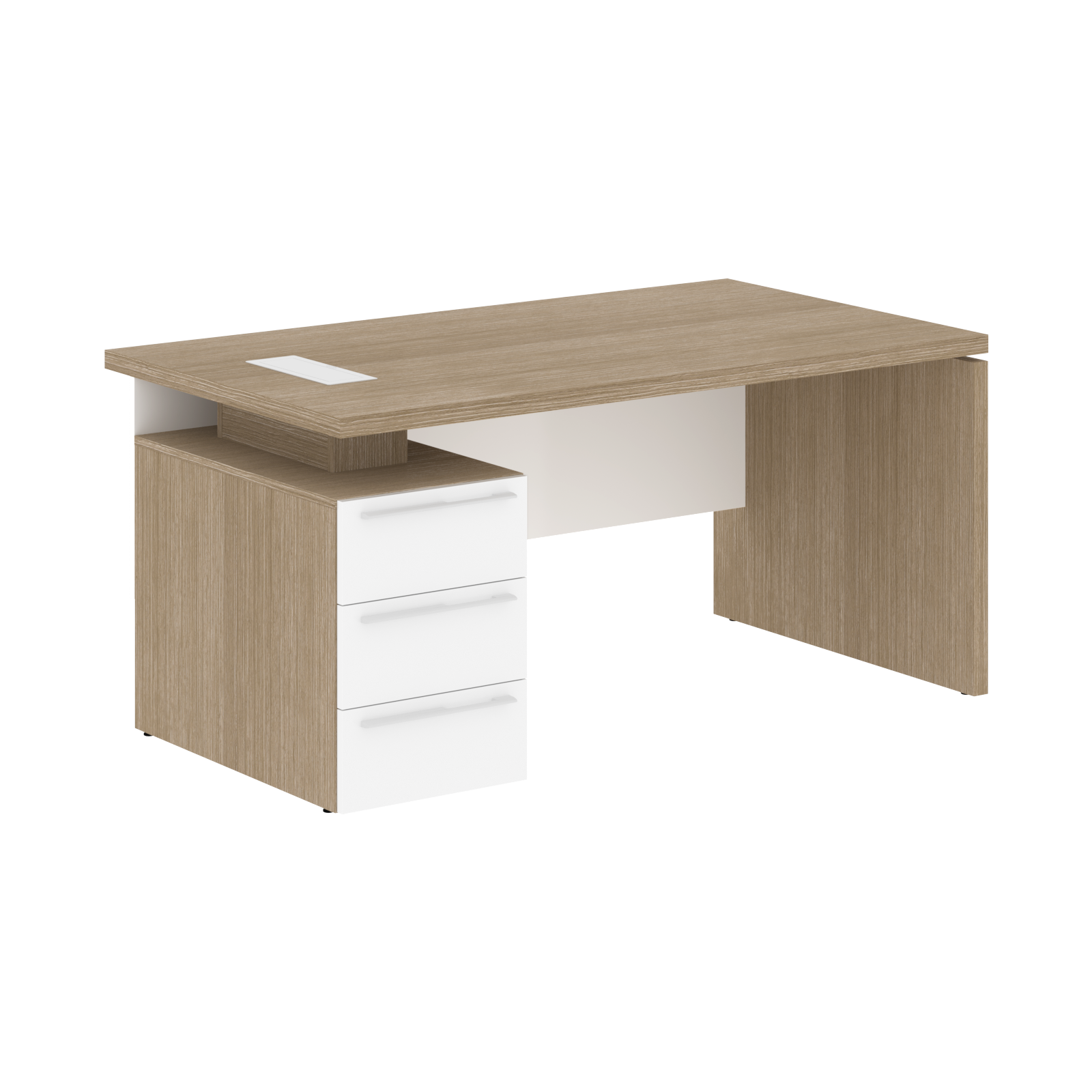 Стол письменный СП-064-25-06(L) Дуб Натуральный/Белый глянец 1600х900х750 KANON