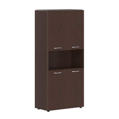 Шкаф с 2-мя комплектами глухих малых дверей и обвязкой DHC 85.4 Венге Магия 892х450х1950 DIONI