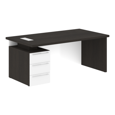 Стол письменный СП-064-25-04(L) Дуб Мореный/Белый глянец 1800х900х750 KANON