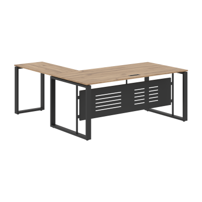 Стол руководителя ECT 1819M Дуб Денвер светлый/Антрацит 1800х1900х750 ENIO