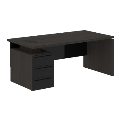 Стол письменный СП-064-25-25(L) Дуб Мореный/Черный глянец 1800х900х750 KANON