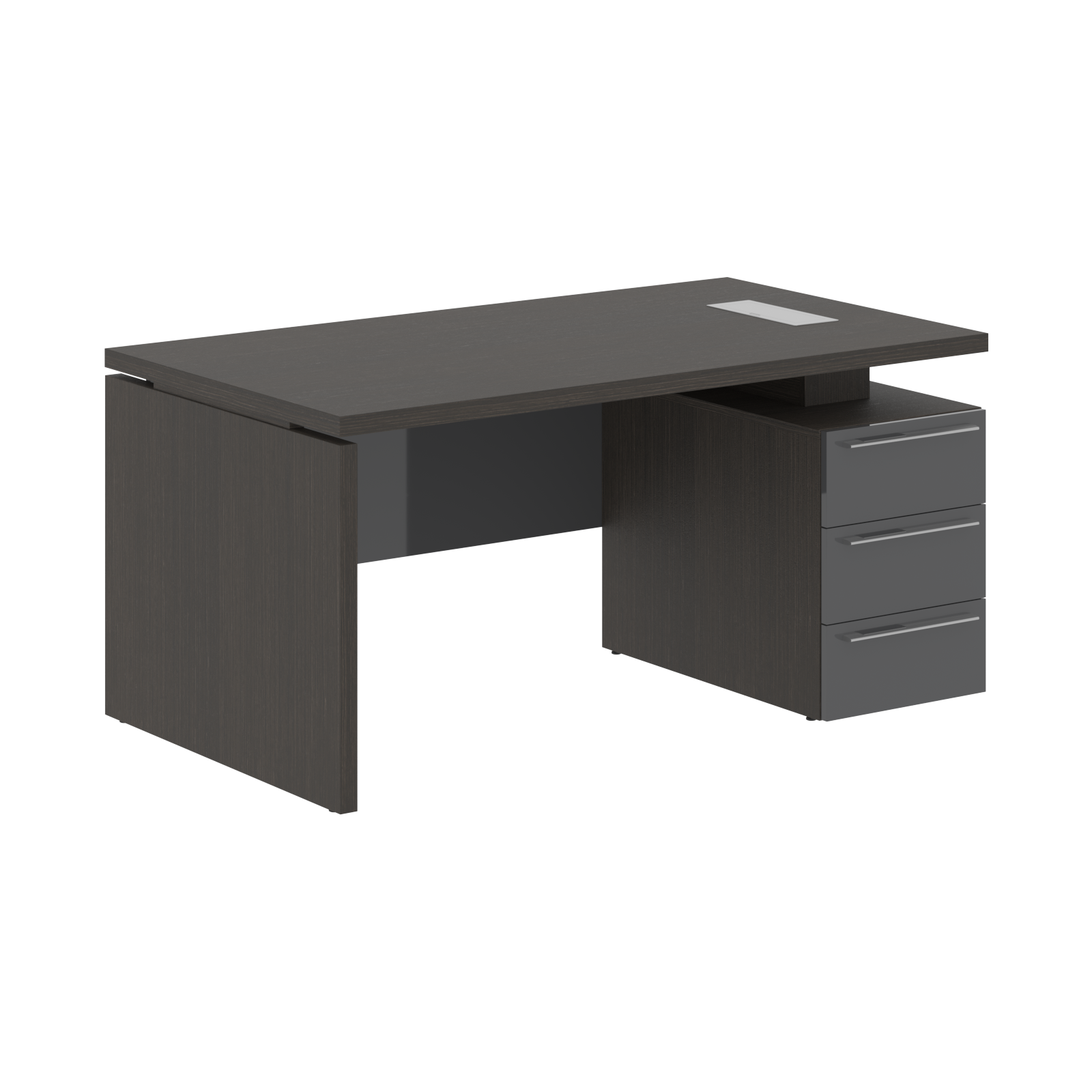 Стол письменный СП-064-25-06(R) Дуб Мореный/Серый глянец 1600х900х750 KANON