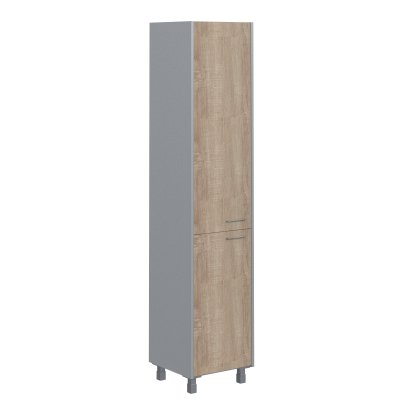 Шкаф колонка с глухой средней и малой дверью OHC 45.3 Дуб Сонома светлый/Металлик OFFIX NEW